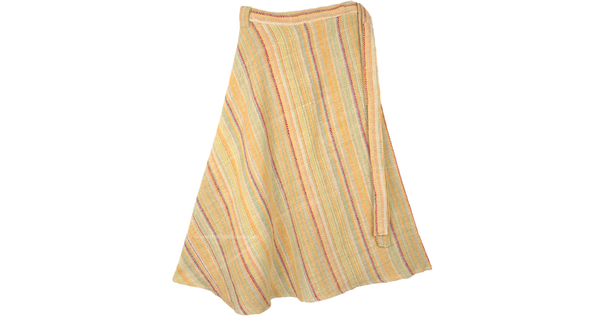 Sale:$19.99 Festive Yellow Woven Gheri Cotton Wrap Around Skirt ...