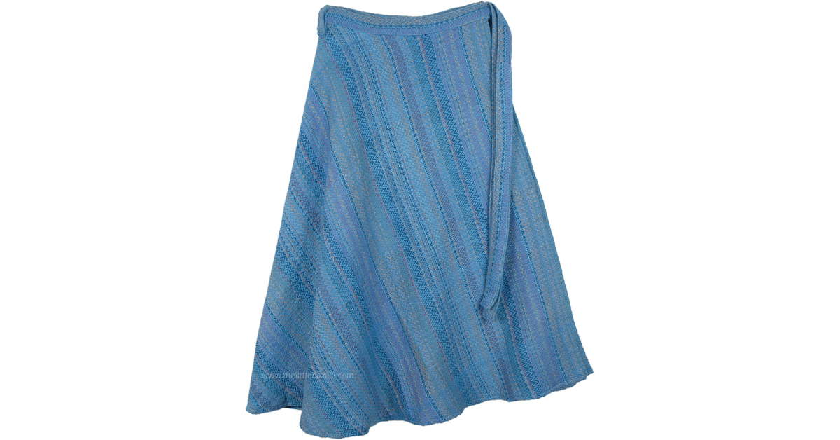 Sale:$29.99 Cerulean Blue Burlap Sack Wrap Around Skirt | Short-Skirts ...