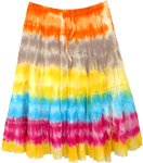 Beach Colors Tie Dye Cotton Short Skirt | Short-Skirts | Multicoloured ...