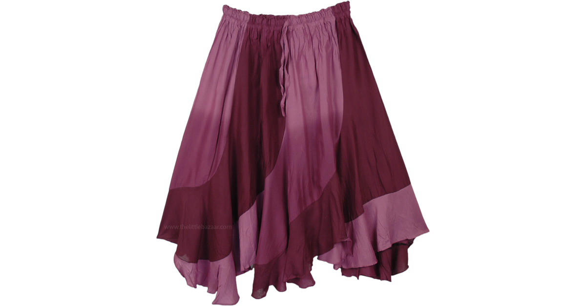 Wrinkled Rayon Midi Skirt in Purple Hues | Short-Skirts | Purple ...