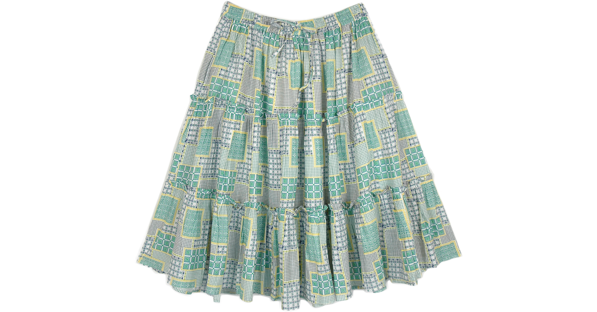 Pebbled Window Printed Short Summer Skirt | Short-Skirts ...