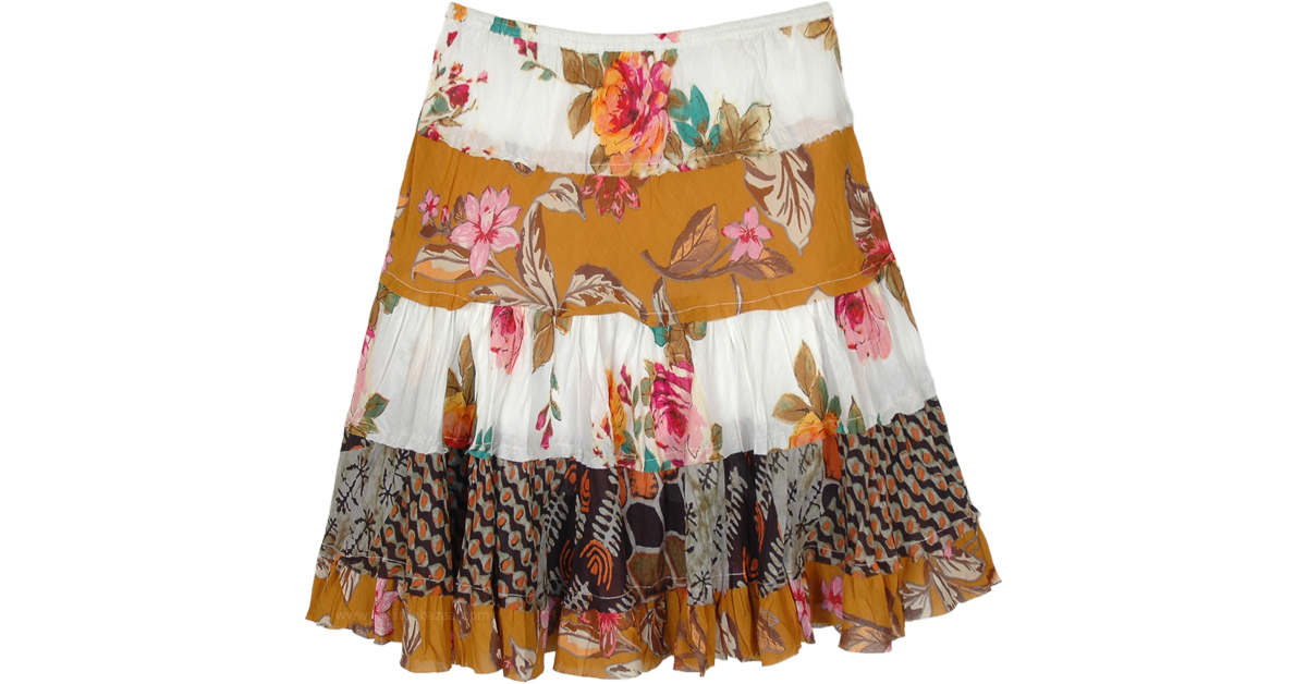 Carnival Colors Fun Short Skirt with Ruffled Layers