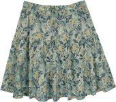 Grey A-Line Wrap Skirt with Multicolor Belt and Pockets