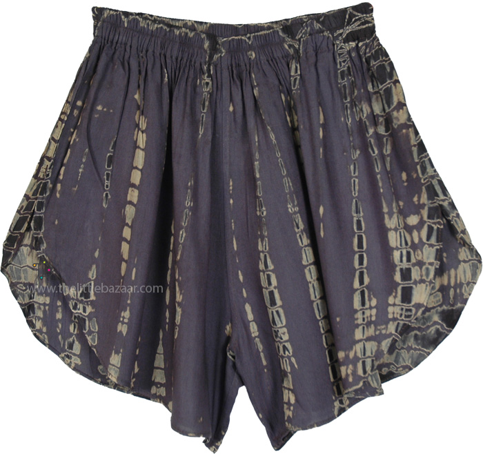 Gravel Gray Tie Dye Summer Vibes Boho Shorts