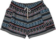 Jungle Hippie Striped Cotton Shorts with Pockets | Shorts | Green ...
