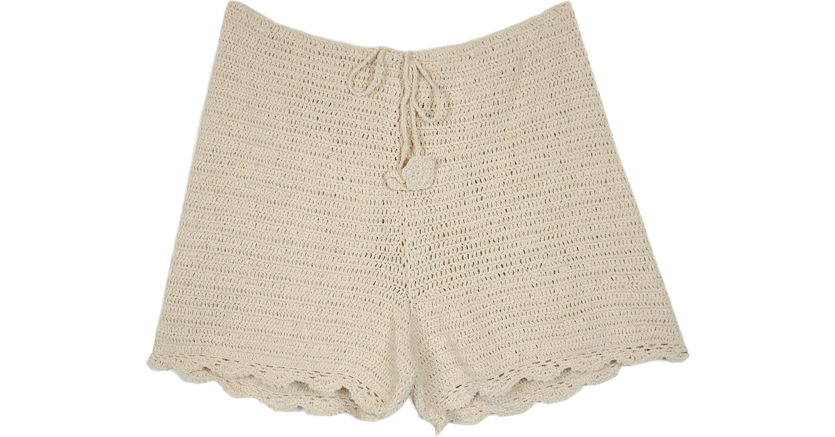 Handmade Biscotti Natural Crochet Pattern Shorts | Shorts | Beige ...