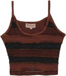 Gypsy Cotton Short Top with Brown Stripes [3721]