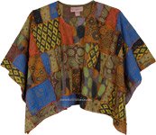 Earthsong Patchwork Poncho Top