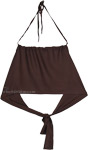 Mocha Whispers Halter Crop Top with Ties