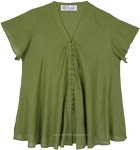 Green Cotton Tunic Shirt [3773]