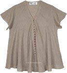 Light Brown Cotton Tunic Shirt [3774]