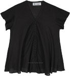 Black Cotton Tunic Shirt [3775]