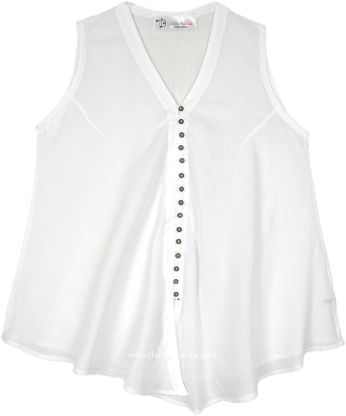 White Breeze Boho Sleeveless Top