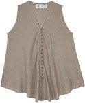 Light Brown Sleeveless Tunic Shirt [3777]