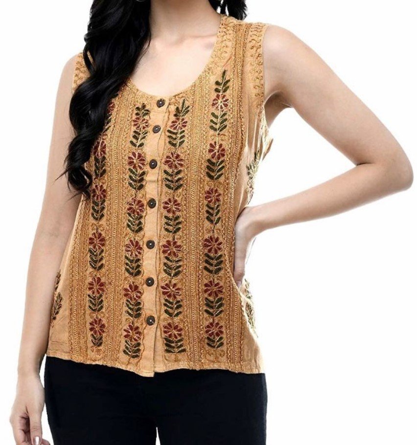 Earthy Rustic Vintage Boho Vest Top