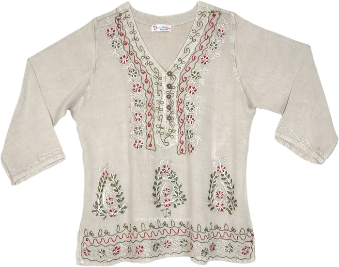 Ivory Floral Vintage Boho Charm Top