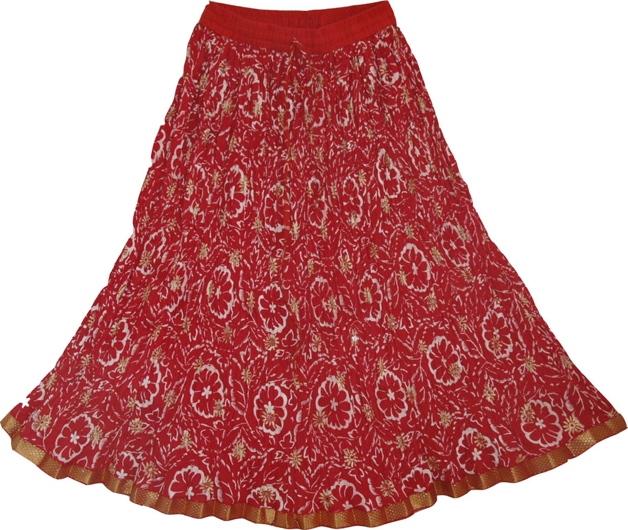 Bright Red Short Summer Skirt - Sale on bags, skirts, jewelry at ...