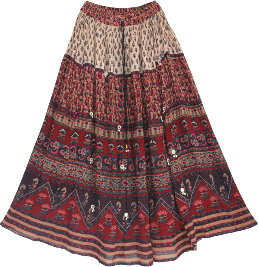 Long indian skirt printed multicolor - Sale on bags, skirts, jewelry at ...