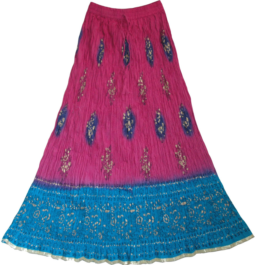 Ethnic Indian Hibiscus Long Skirt | Clearance